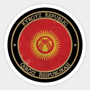 Vintage Kyrgyzstan Kyrgyz Republic Asia Asian Flag Sticker